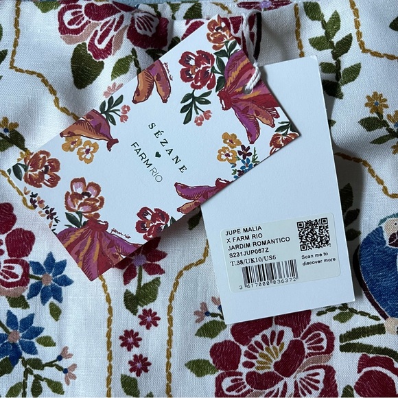 ✨NWT✨ SEZANE X FARM RIO JARDIM ROMANTICO SKIRT - Picture 8 of 9